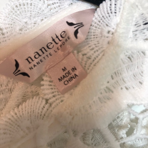 Nannette Lepore lace top size m white - Picture 4 of 6